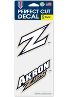 Akron Zips Logo 4x4 inch 2 Pack Auto Decal - Blue