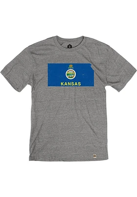 Rally Kansas Grey State Flag Short Sleeve Fashion T Shirt