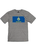 Rally Kansas Grey State Flag Short Sleeve Fashion T Shirt