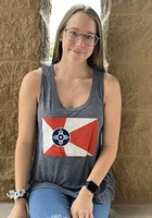 Wichita Womens Charcoal Distressed Flag Tank Top