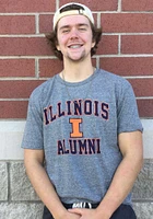 Illinois Fighting Illini Grey Heathered Alumni Short Sleeve Fashion T Shirt