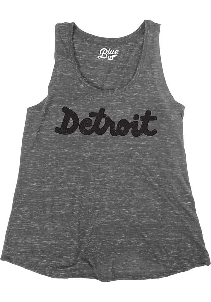 Detroit Womens Charcoal Wordmark Tank Top