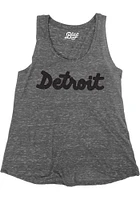 Detroit Womens Charcoal Wordmark Tank Top
