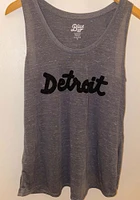 Detroit Womens Charcoal Wordmark Tank Top