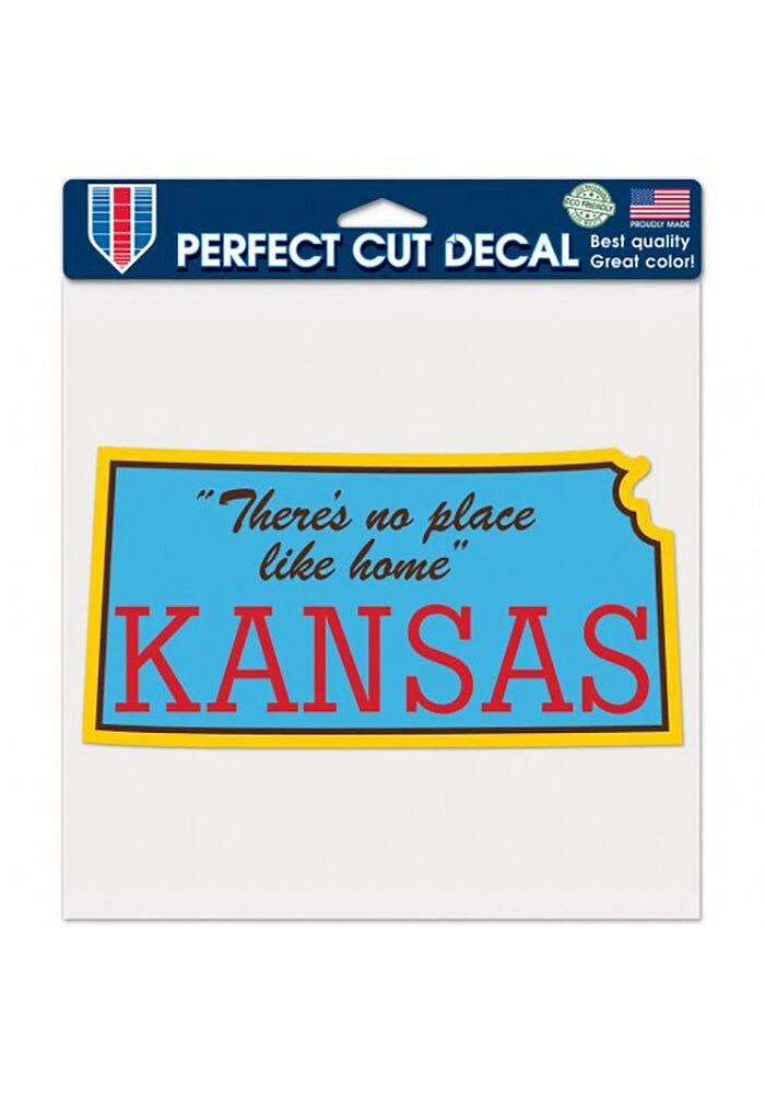 Kansas No Place Like Home 8x8 inch Perfect Cut Auto Decal - Blue