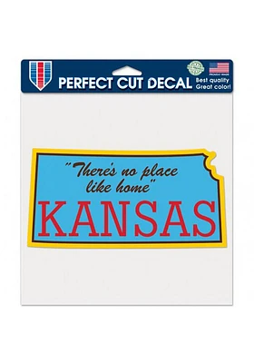 Kansas No Place Like Home 8x8 inch Perfect Cut Auto Decal - Blue