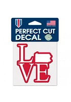 Pennsylvania Love 4x4 inch Perfect Cut Auto Decal - Red