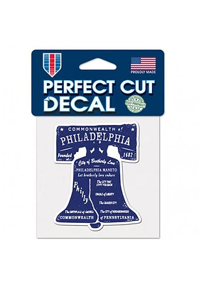 Philadelphia Bell Shaped 4x4 inch Perfect Cut Auto Decal - Purple