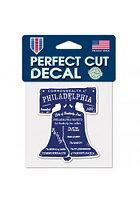 Philadelphia Bell Shaped 4x4 inch Perfect Cut Auto Decal - Purple