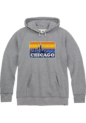 Rally Chicago Mens Skyline Long Sleeve Hoodie