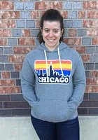 Rally Chicago Mens Skyline Long Sleeve Hoodie