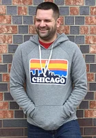 Rally Chicago Mens Skyline Long Sleeve Hoodie