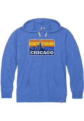 Rally Chicago Mens Blue Skyline Long Sleeve Hoodie