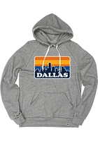Rally Dallas Ft Worth Mens Grey Skyline Long Sleeve Hoodie
