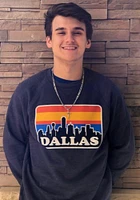Rally Dallas Ft Worth Mens Navy Blue Skyline Long Sleeve Crew Sweatshirt