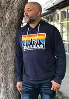 Rally Dallas Ft Worth Mens Navy Blue Skyline Long Sleeve Hoodie