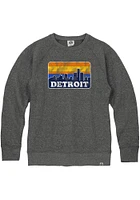 Rally Detroit Mens Black Skyline Long Sleeve Crew Sweatshirt