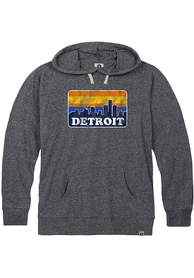 Rally Detroit Mens Navy Blue Skyline Long Sleeve Hoodie