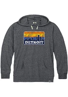 Rally Detroit Mens Navy Blue Skyline Long Sleeve Hoodie