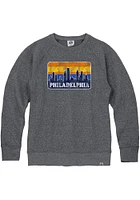 Rally Philadelphia Mens Navy Blue Skyline Long Sleeve Crew Sweatshirt
