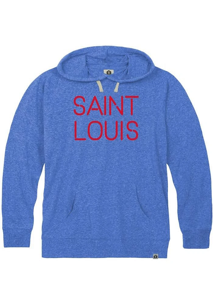 Rally St Louis Mens Blue Disconnected Long Sleeve Hoodie