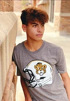 Missouri Tigers Grey Truman Football Helmet Triblend Short Sleeve Fashion T Shirt