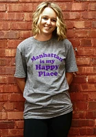 Rally Kansas Grey Happy Place Short Sleeve Fashion T Shirt