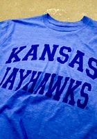 Kansas Jayhawks Blue Arch Team Name Short Sleeve Fashion T Shirt