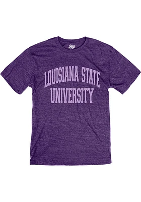 LSU Tigers Purple Arch Team Name Short Sleeve Fashion T Shirt