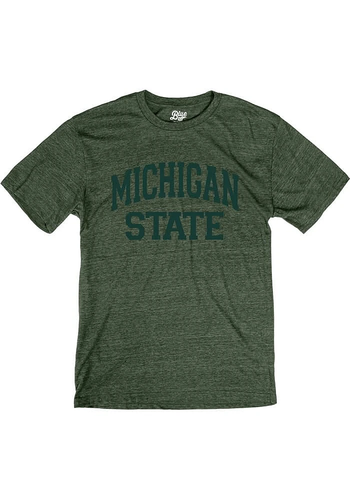 Michigan State Spartans Green Arch Team Name Short Sleeve Fashion T Shirt