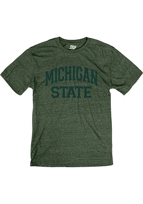 Michigan State Spartans Green Arch Team Name Short Sleeve Fashion T Shirt