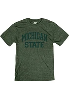 Michigan State Spartans Green Arch Team Name Short Sleeve Fashion T Shirt
