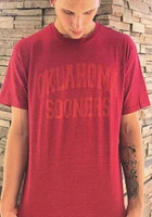 Oklahoma Sooners Cardinal Arch Team Name Short Sleeve Fashion T Shirt