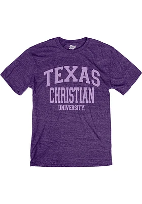 TCU Horned Frogs Purple Arch Team Name Short Sleeve Fashion T Shirt