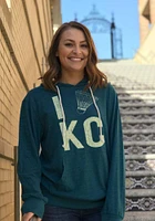 Rally Kansas City Mens Teal Shuttlecock Long Sleeve Hoodie