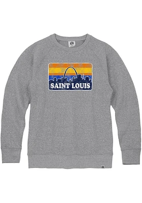 Rally St Louis Mens Grey Skyline Long Sleeve Crew Sweatshirt