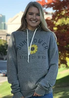 Rally Kansas Mens Grey Sunflower State Long Sleeve Hoodie