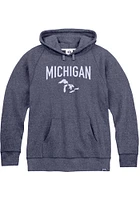 Rally Michigan Mens Navy Blue Great Lake Shape Long Sleeve Hoodie