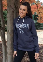 Rally Michigan Mens Navy Blue Great Lake Shape Long Sleeve Hoodie