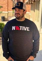 Rally Missouri Mens Black Native Long Sleeve Crew Sweatshirt