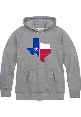 Rally Texas Mens Grey State Flag Long Sleeve Hoodie