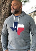 Rally Texas Mens Grey State Flag Long Sleeve Hoodie