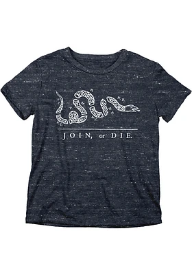 Philadelphia Youth Navy Blue Join or Die Short Sleeve Fashion T-Shirt