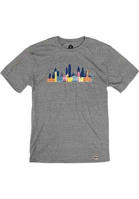 Rally Philadelphia Grey Skyline Icons Short Sleeve Fashion T Shirt