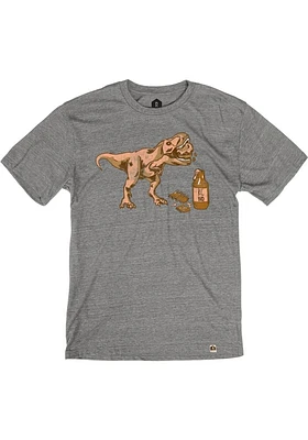 Rally Kansas City Grey T-rex BBQ Short Sleeve Fashion T Shirt