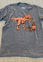 Kansas City Youth Grey T-rex BBQ Short Sleeve Fashion T-Shirt