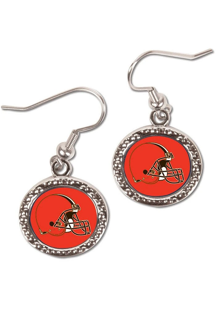Cleveland Browns Hammered Dangler Womens Earrings