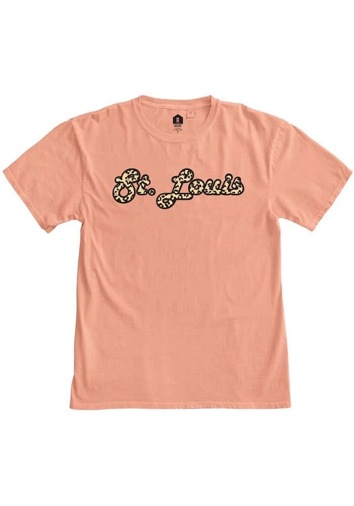St Louis Womens Pink Cheeta Short Sleeve T-Shirt