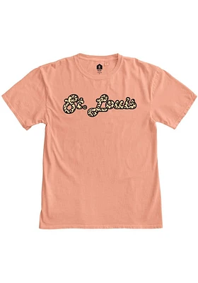 St Louis Womens Pink Cheeta Short Sleeve T-Shirt