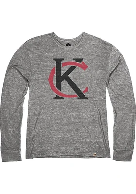 Rally Kansas City Grey KC Monogram Long Sleeve Fashion T Shirt